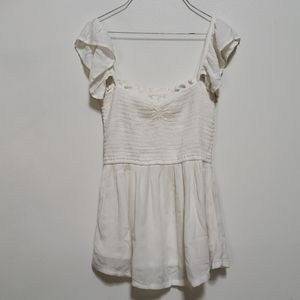 Hollister Smocked Ivory Top Sz S